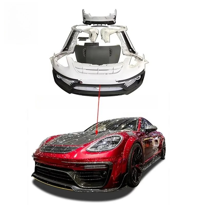 Auto Car MSY Style Carbon Fiber Mix Fiberglass Car Bumper Engine Hood Body Kit for  Panamera 2017